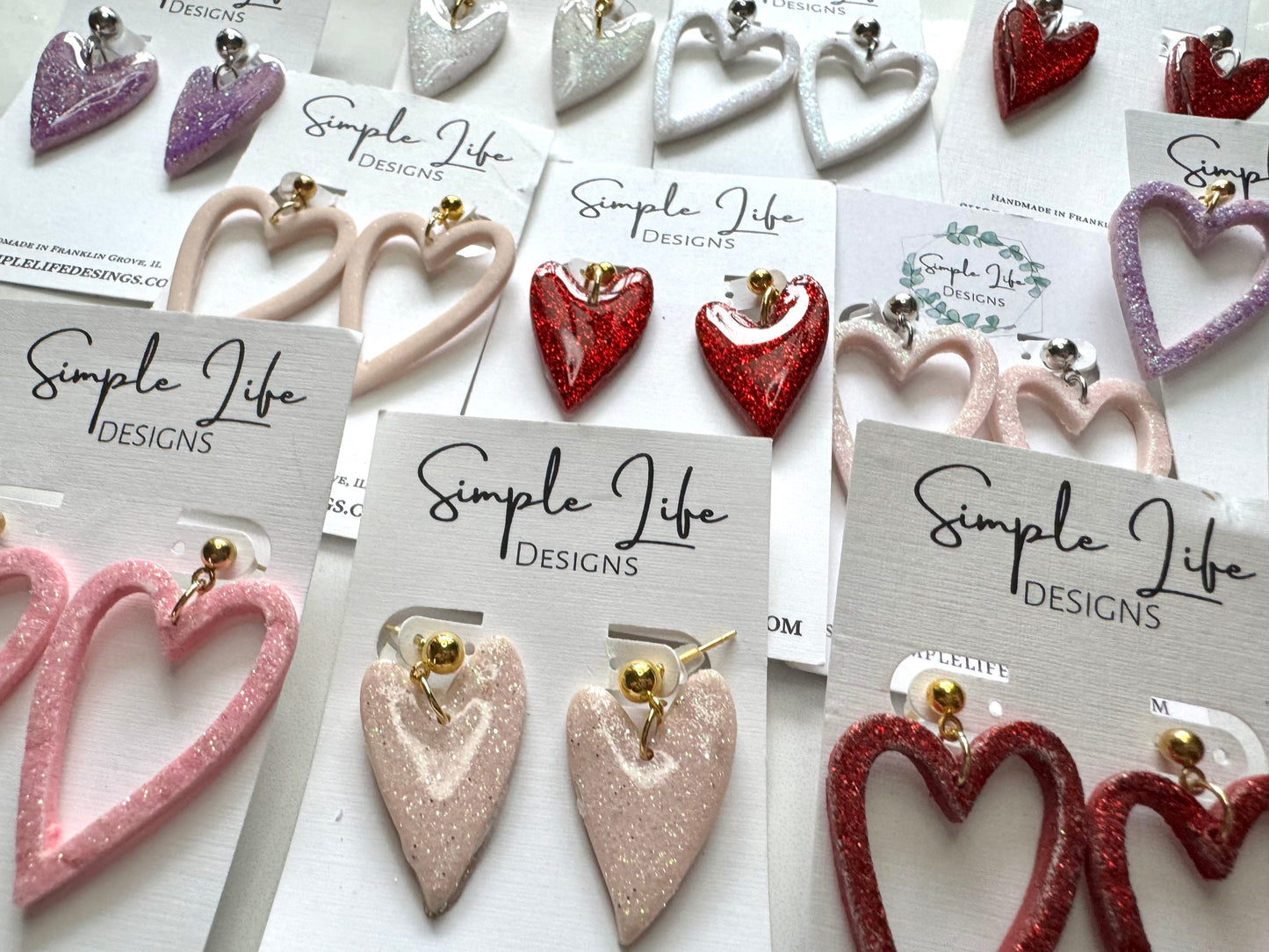 Glitter Heart Dangles