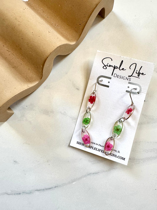 Multi Color Flower Dangles