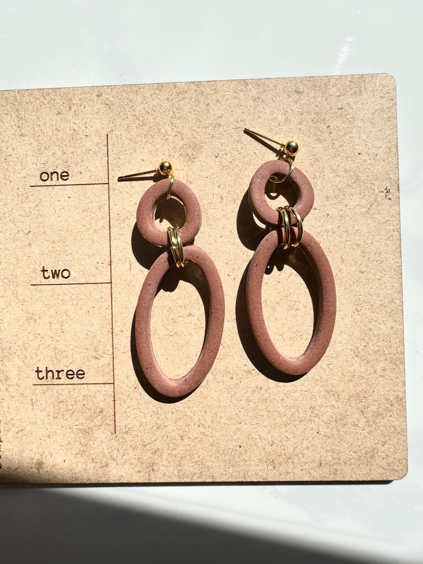 Rust Oval Jump Ring Studs