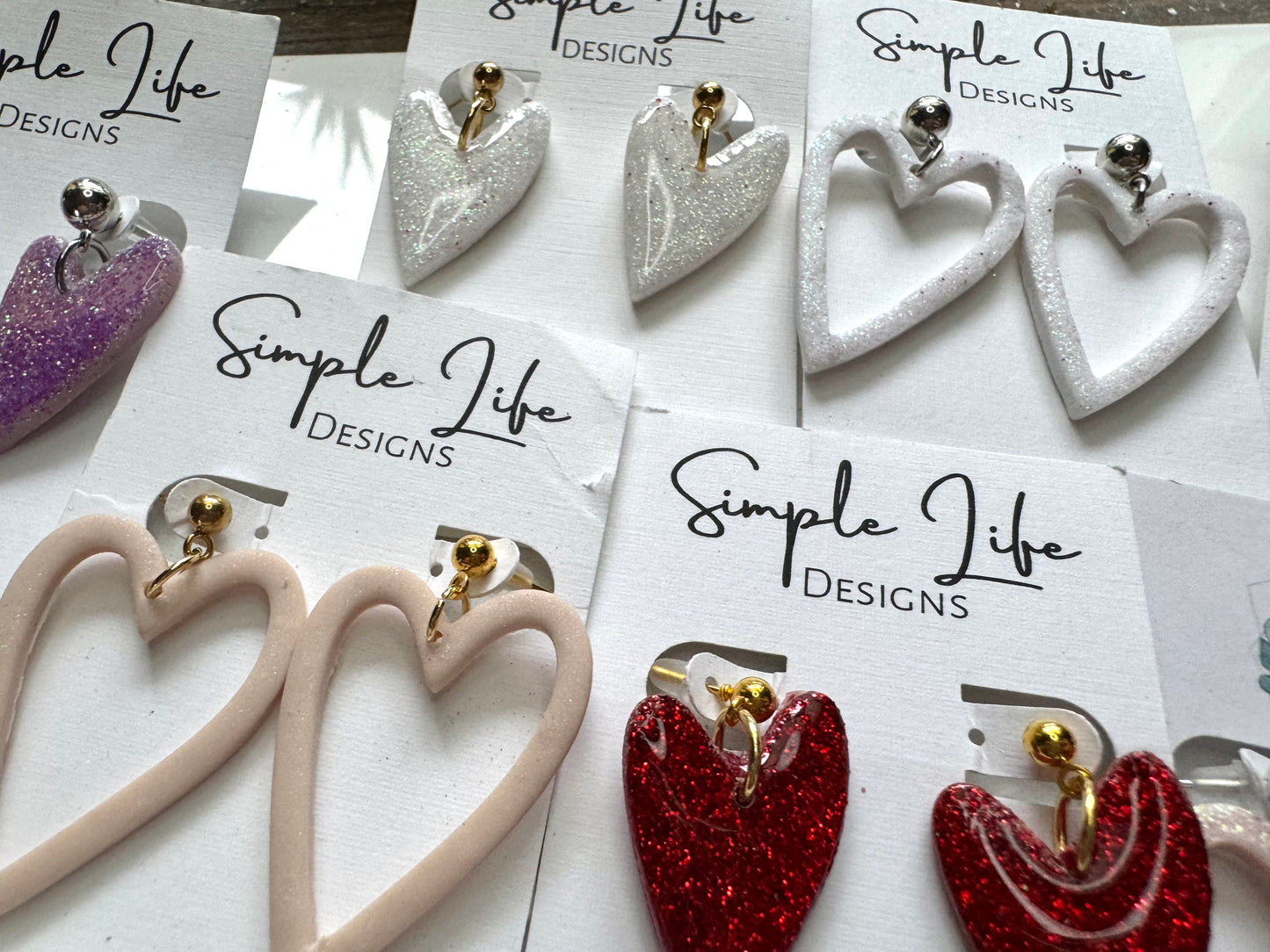 Glitter Heart Dangles