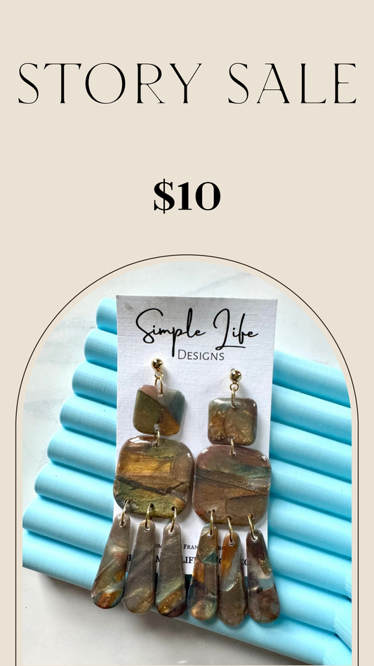 SALE - Faux Stone Earrings