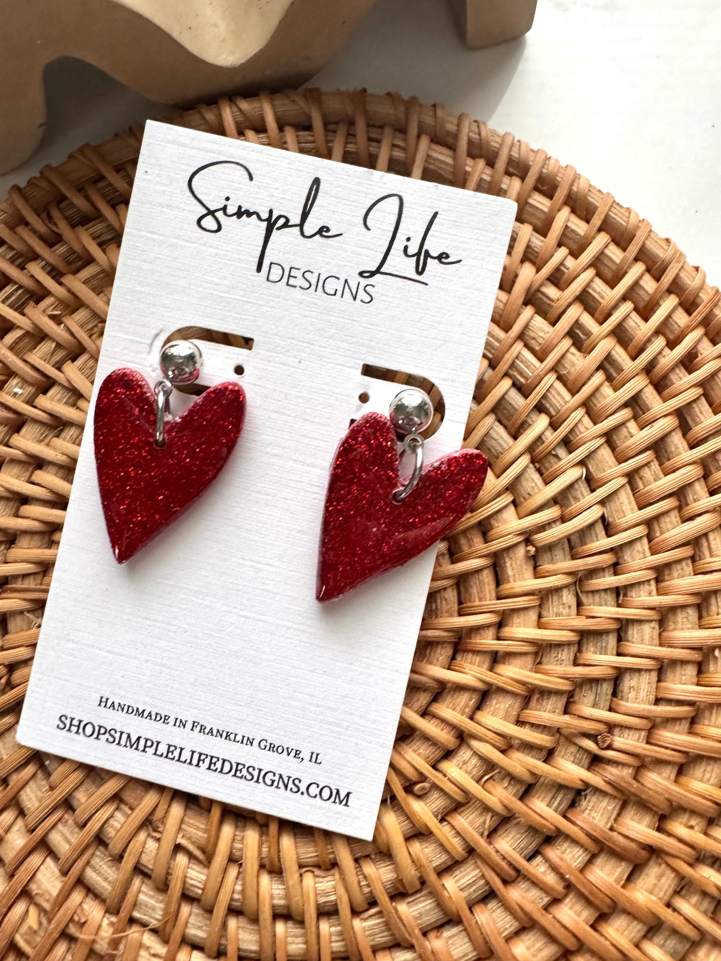 Glitter Heart Dangles