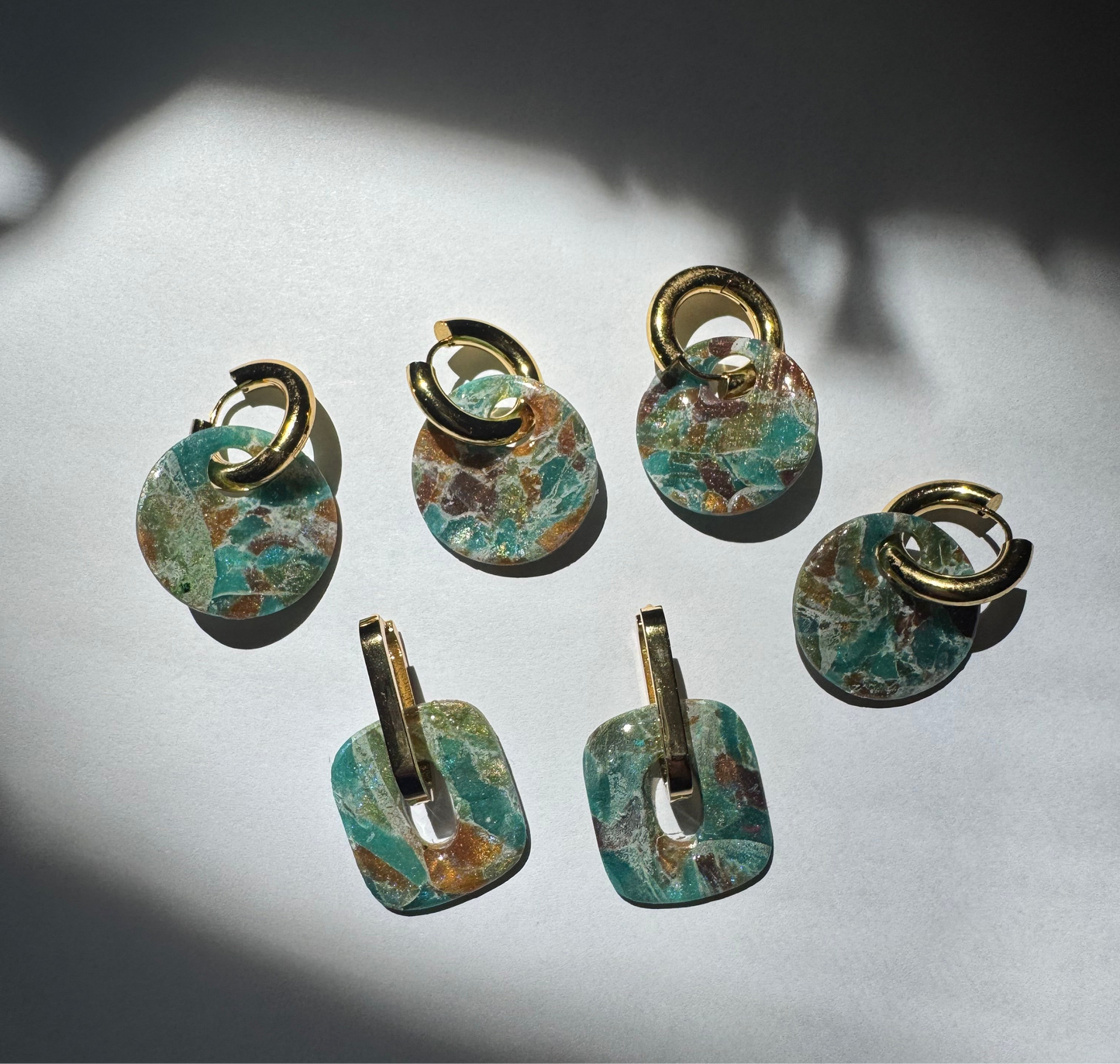 Stone Polymer Clay Hoops