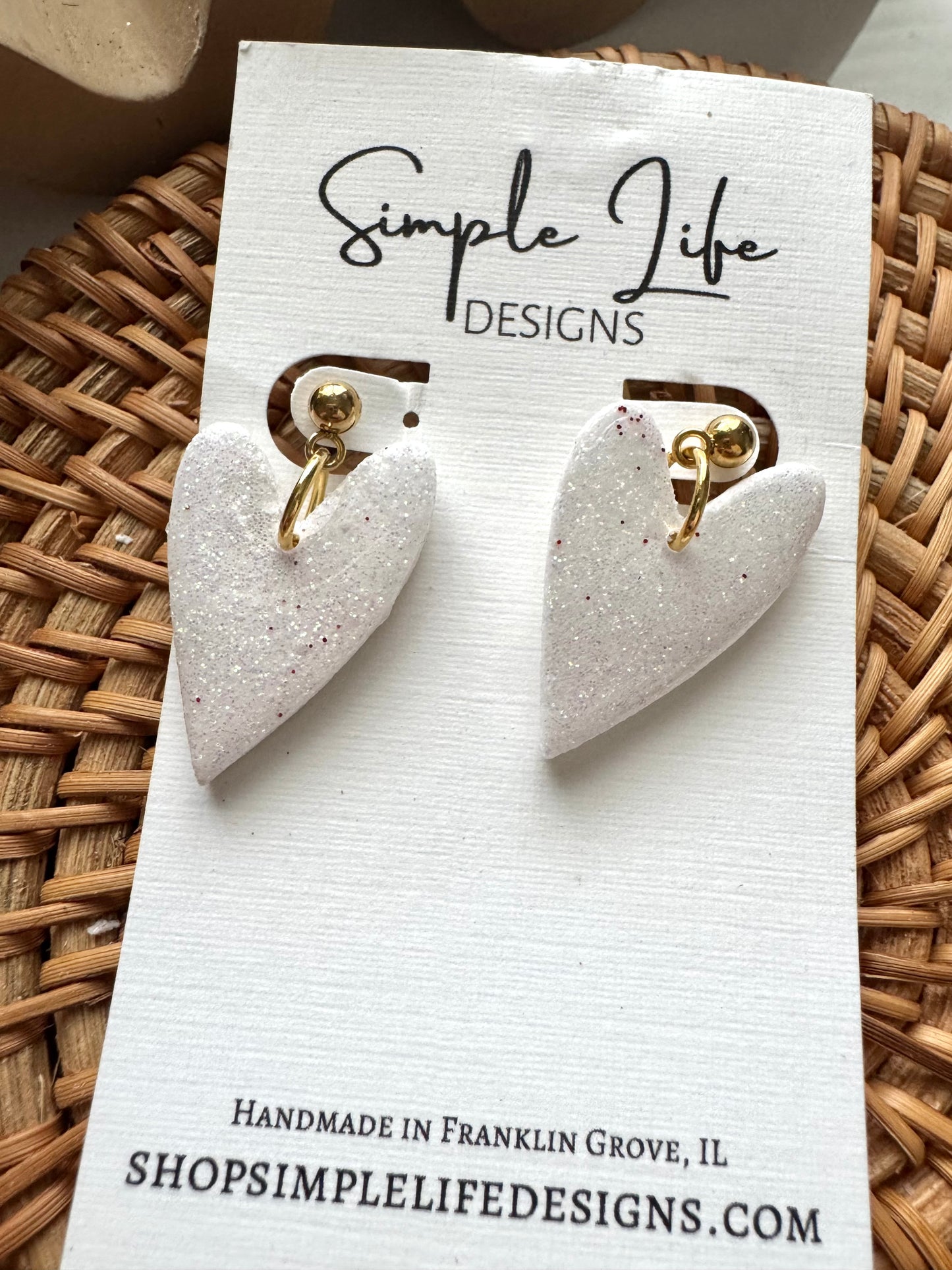 Glitter Heart Dangles