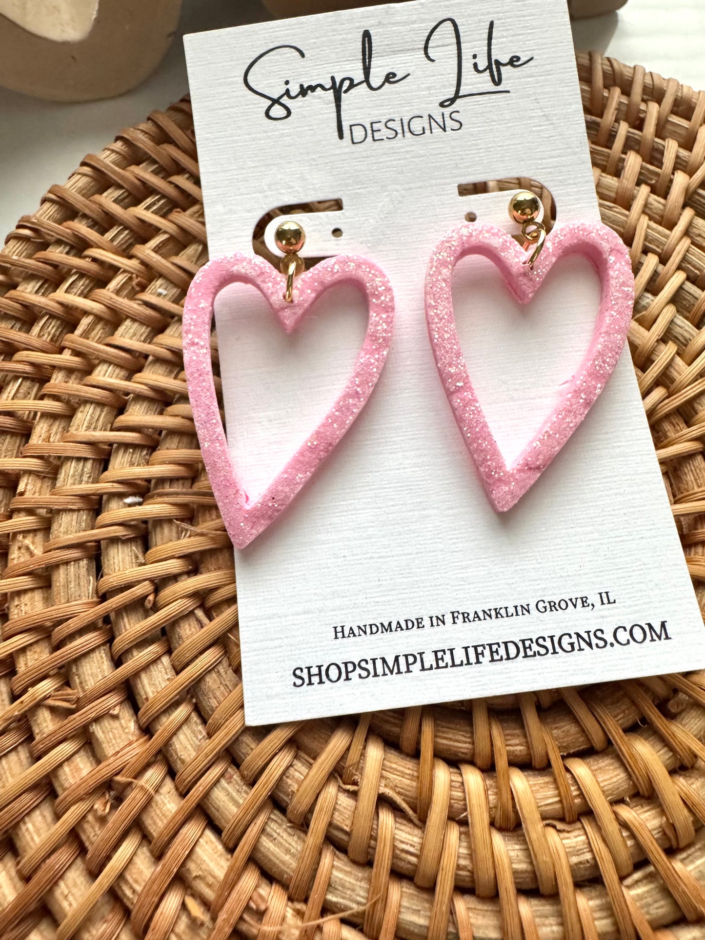 Glitter Heart Dangles