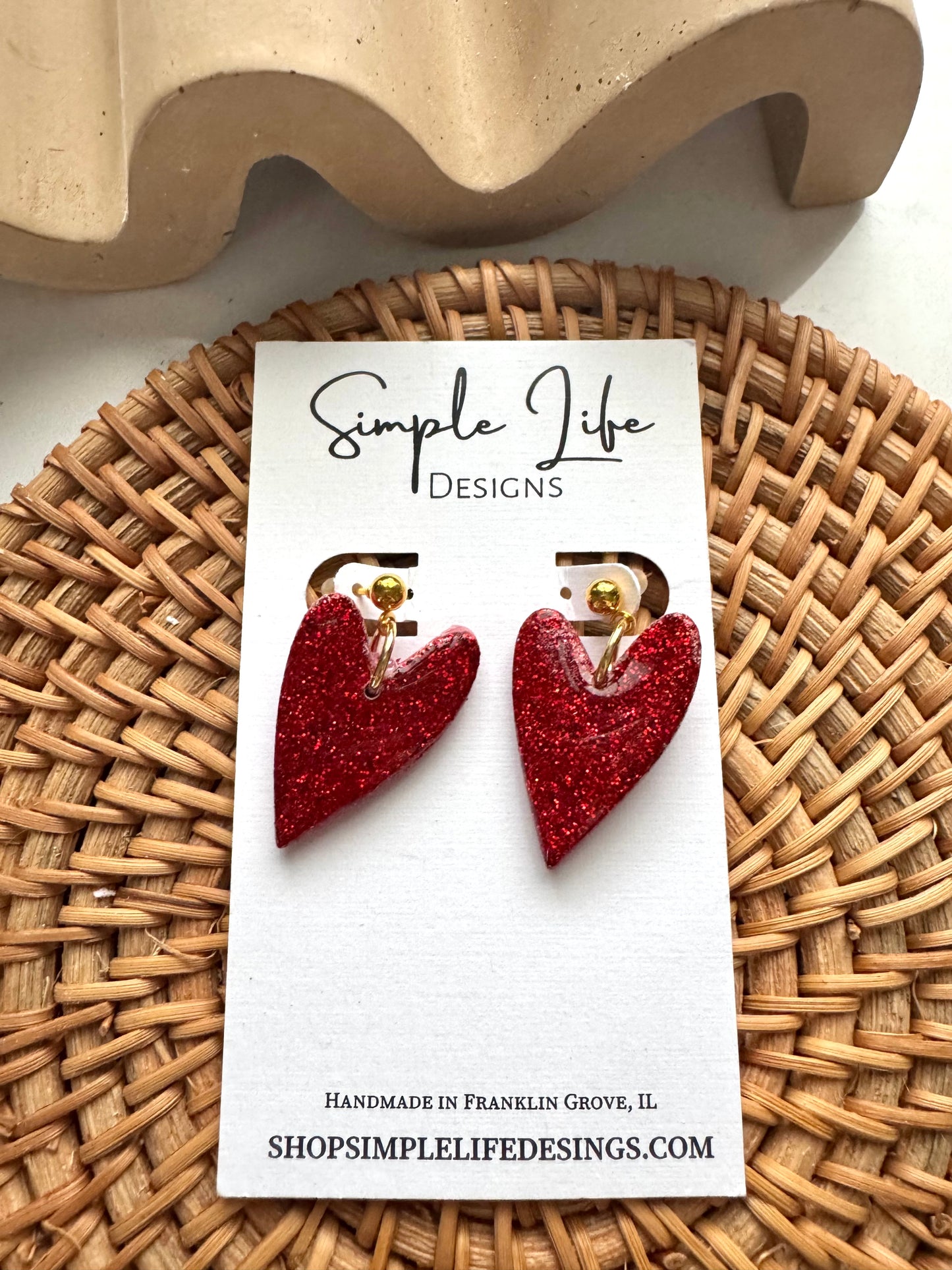 Glitter Heart Dangles