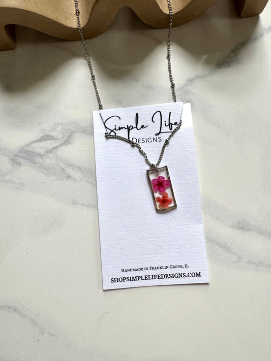 Pink Flower Rectangle