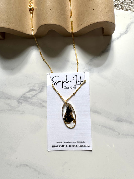 Black and Gold Leaf Oval