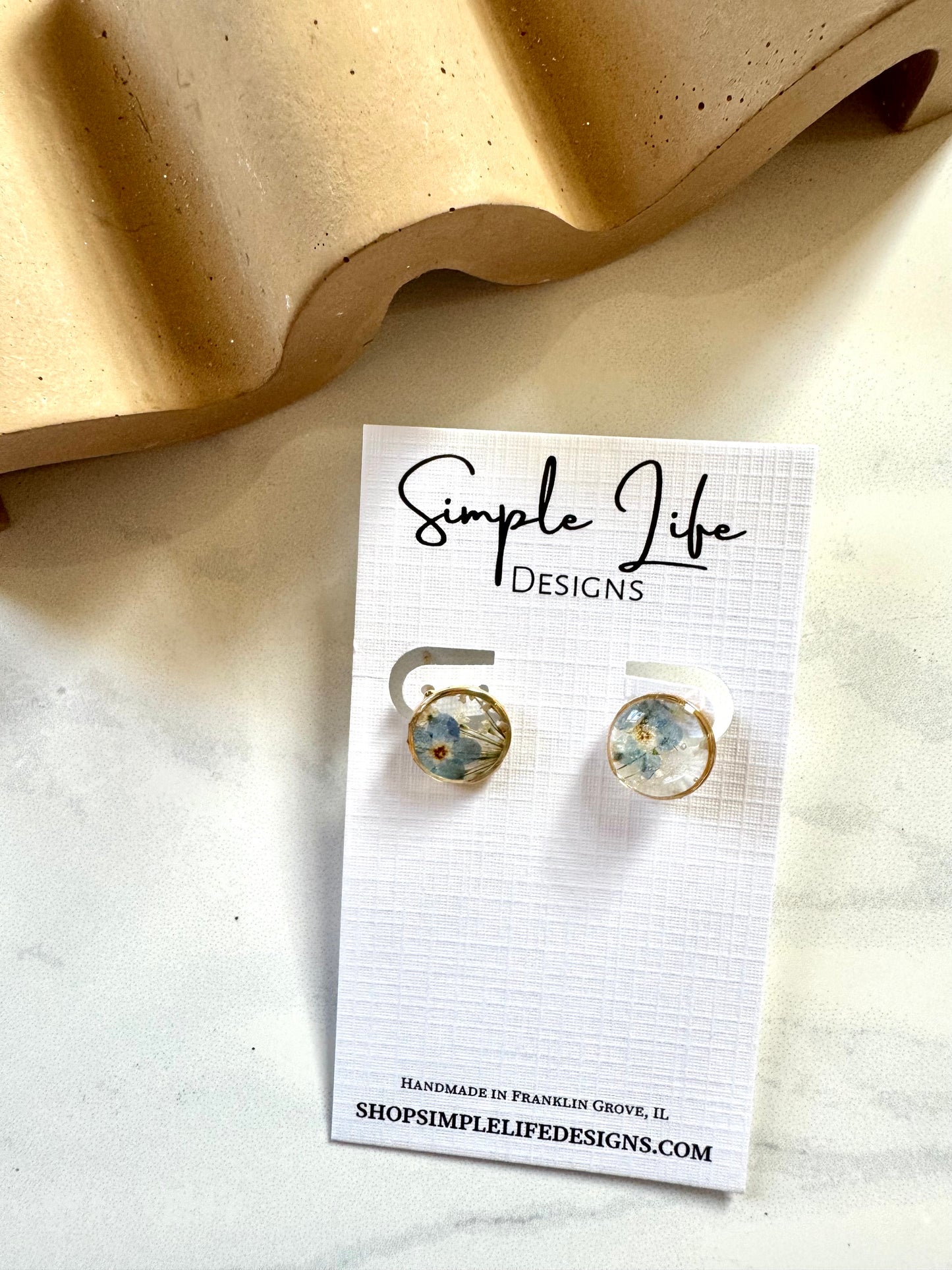 Forget Me Not Resin Studs