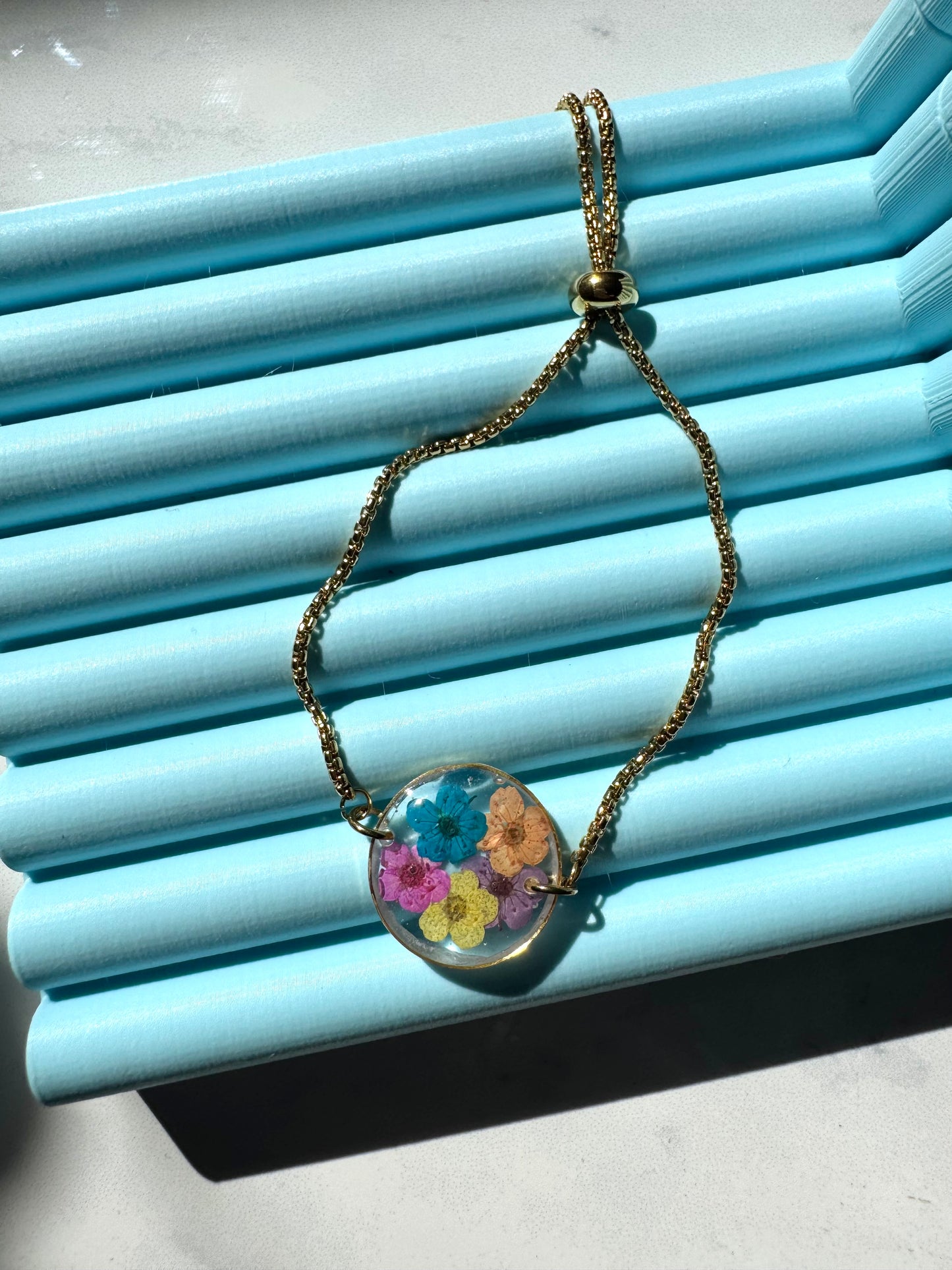 Multi Color Floral Circle Bracelet