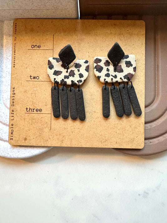 Leopard Print Diamond Dangles