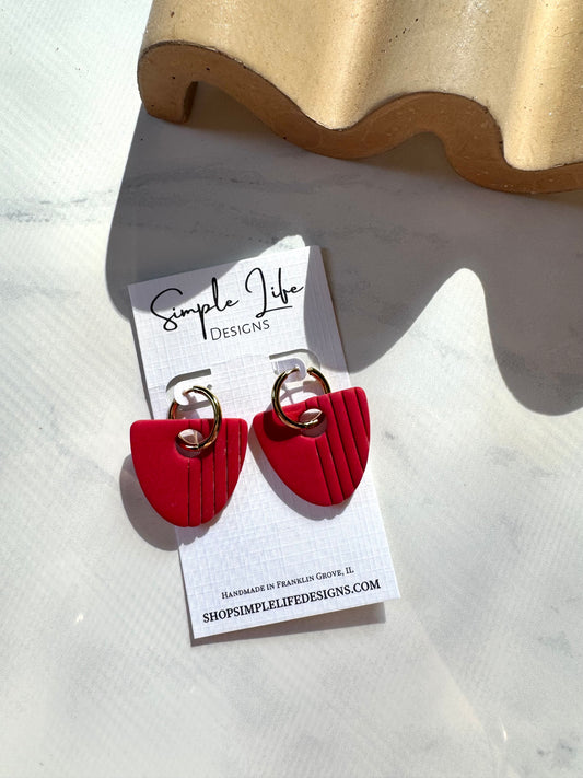 Red Clay & Gold Hoops