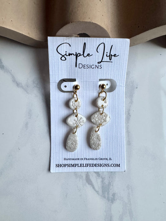 Snowflake Texture Small Dangles