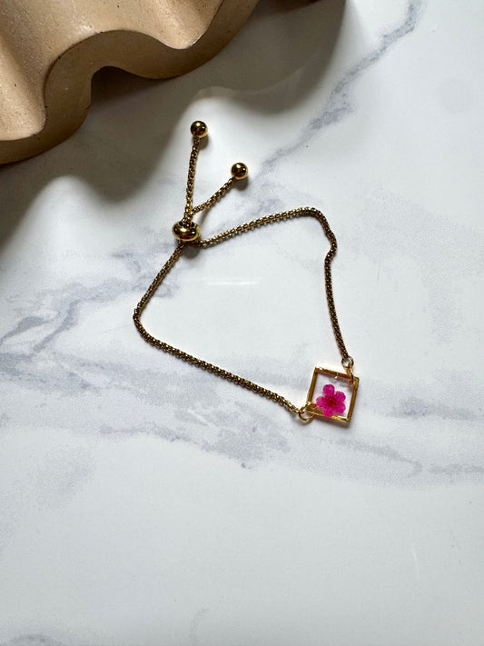 Pink Flower Diamond Bracelet
